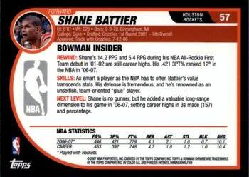 2007-08 Bowman - Chrome #57 Shane Battier Back