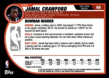 2007-08 Bowman - Chrome #66 Jamal Crawford Back