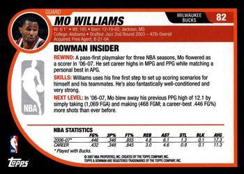 2007-08 Bowman - Chrome #82 Mo Williams Back