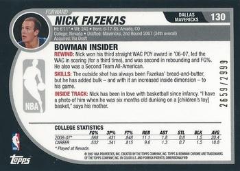 2007-08 Bowman - Chrome #130 Nick Fazekas Back