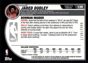 2007-08 Bowman - Chrome #139 Jared Dudley Back