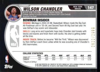 2007-08 Bowman - Chrome #147 Wilson Chandler Back