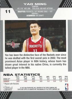 2007-08 Topps Co-Signers #11 Yao Ming Back