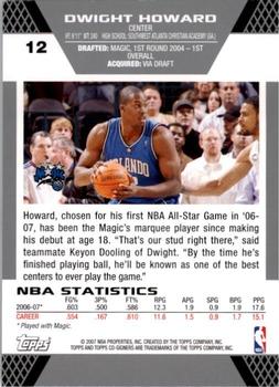 2007-08 Topps Co-Signers #12 Dwight Howard Back