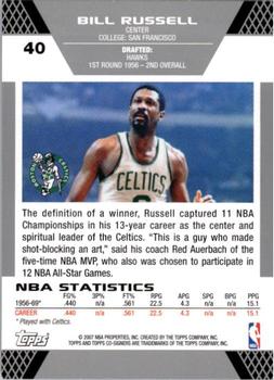 2007-08 Topps Co-Signers #40 Bill Russell Back