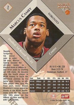 1996 Score Board Rookies #2 Marcus Camby Back