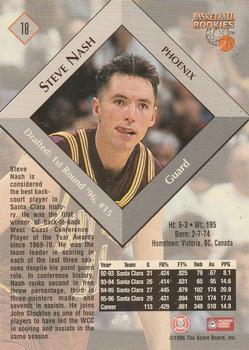 1996 Score Board Rookies #18 Steve Nash Back
