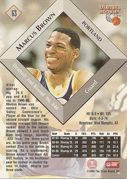 1996 Score Board Rookies #63 Marcus Brown Back