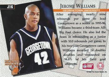 1996 Score Board Rookies - College Jerseys #J16 Jerome Williams Back