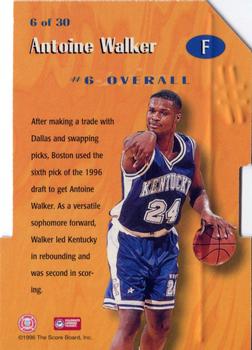 1996 Score Board Rookies - Rookie #1 Die Cuts #6 Antoine Walker Back