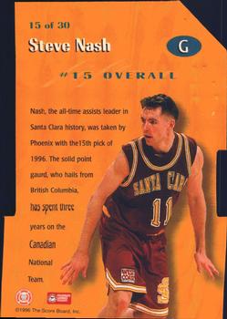 1996 Score Board Rookies - Rookie #1 Die Cuts #15 Steve Nash Back