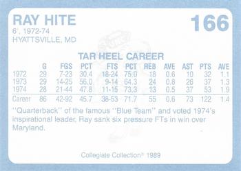 1989 Collegiate Collection North Carolina's Finest #166 Ray Hite Back
