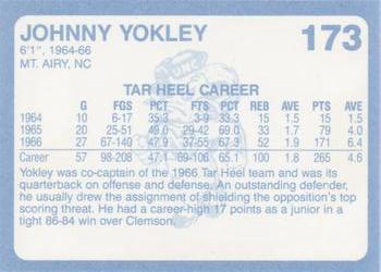 1989 Collegiate Collection North Carolina's Finest #173 John Yokley Back