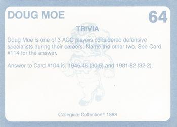 1989 Collegiate Collection North Carolina's Finest #64 Doug Moe Back