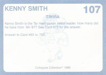 1989 Collegiate Collection North Carolina's Finest #107 Kenny Smith Back