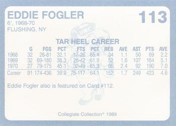 1989 Collegiate Collection North Carolina's Finest #113 Eddie Fogler Back