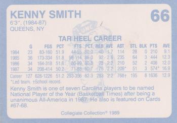 1989 Collegiate Collection North Carolina's Finest #66 Kenny Smith Back