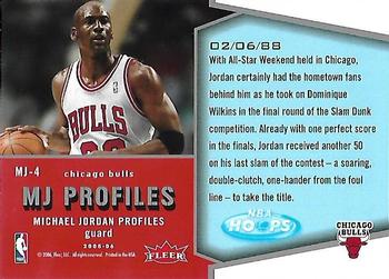 2005-06 Hoops - MJ Profiles #MJ-4 Michael Jordan Back