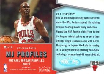 2005-06 Hoops - MJ Profiles #MJ-14 Michael Jordan Back