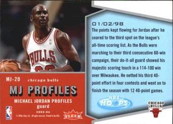 2005-06 Hoops - MJ Profiles #MJ-20 Michael Jordan Back