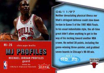 2005-06 Hoops - MJ Profiles #MJ-26 Michael Jordan Back
