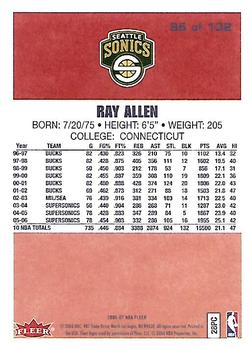 2006-07 Fleer - 1986-87 20th Anniversary #95 Ray Allen Back