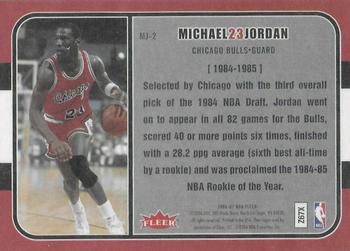 2006-07 Fleer - Jordan's Greatest Moments #MJ-2 Michael Jordan Back