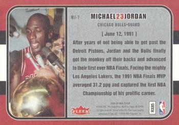 2006-07 Fleer - Jordan's Greatest Moments #MJ-7 Michael Jordan Back