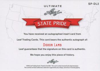 2012 Leaf Ultimate Draft - State Pride #SP-DL2 Doron Lamb Back