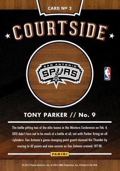 2012-13 Hoops - Courtside #2 Tony Parker Back
