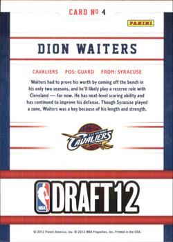 2012-13 Hoops - Draft Night #4 Dion Waiters Back
