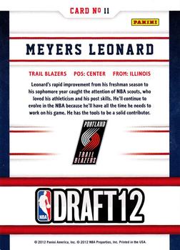 2012-13 Hoops - Draft Night #11 Meyers Leonard Back