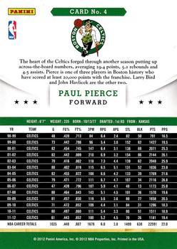 2012-13 Hoops - Glossy #4 Paul Pierce Back