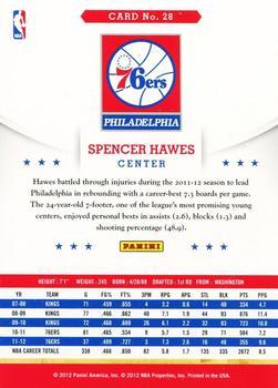 2012-13 Hoops - Glossy #28 Spencer Hawes Back