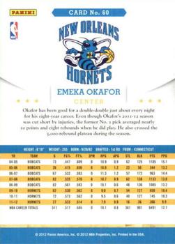 2012-13 Hoops - Glossy #60 Emeka Okafor Back