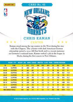 2012-13 Hoops - Glossy #62 Chris Kaman Back