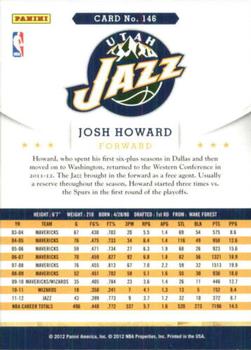 2012-13 Hoops - Glossy #146 Josh Howard Back