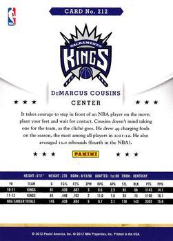2012-13 Hoops - Glossy #212 DeMarcus Cousins Back