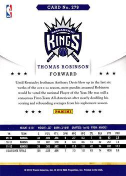 2012-13 Hoops - Glossy #279 Thomas Robinson Back