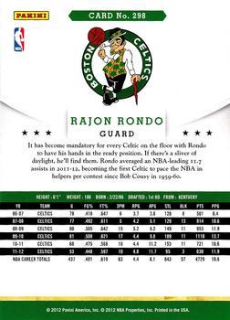 2012-13 Hoops - Glossy #298 Rajon Rondo Back