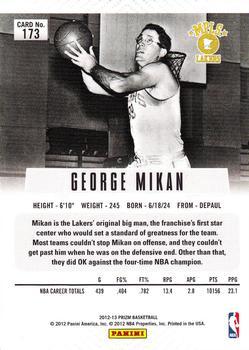 2012-13 Panini Prizm - Prizms #173 George Mikan Back