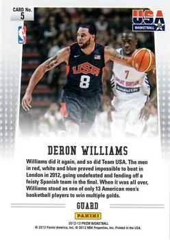 2012-13 Panini Prizm - USA Basketball #5 Deron Williams Back