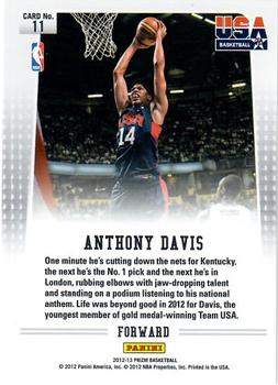 2012-13 Panini Prizm - USA Basketball #11 Anthony Davis Back