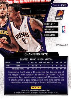 2012-13 Panini Totally Certified - Totally Blue #270 Channing Frye Back