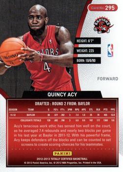 2012-13 Panini Totally Certified - Totally Blue #295 Quincy Acy Back
