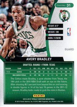 2012-13 Panini Totally Certified - Totally Green #31 Avery Bradley Back