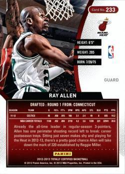 2012-13 Panini Totally Certified - Totally Green #233 Ray Allen Back