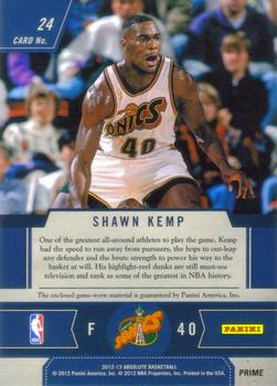 2012-13 Panini Absolute - Frequent Flyer Materials Prime #24 Shawn Kemp Back
