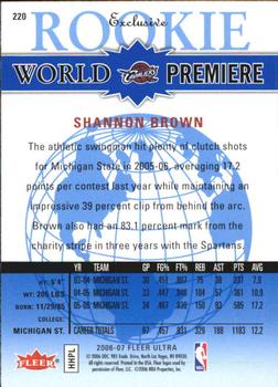 2006-07 Ultra - Target Exclusive World Premiere #220 Shannon Brown Back
