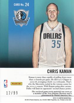 2012-13 Panini Limited - Glass Cleaners Materials #24 Chris Kaman Back